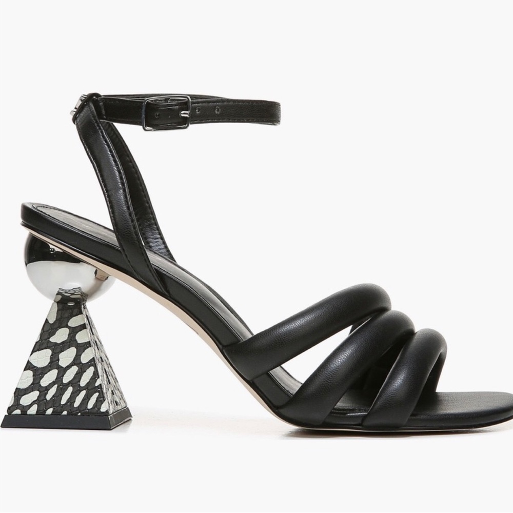 Sam Edelman Circus Sculptural Block Heel Sandals Size 11 Black